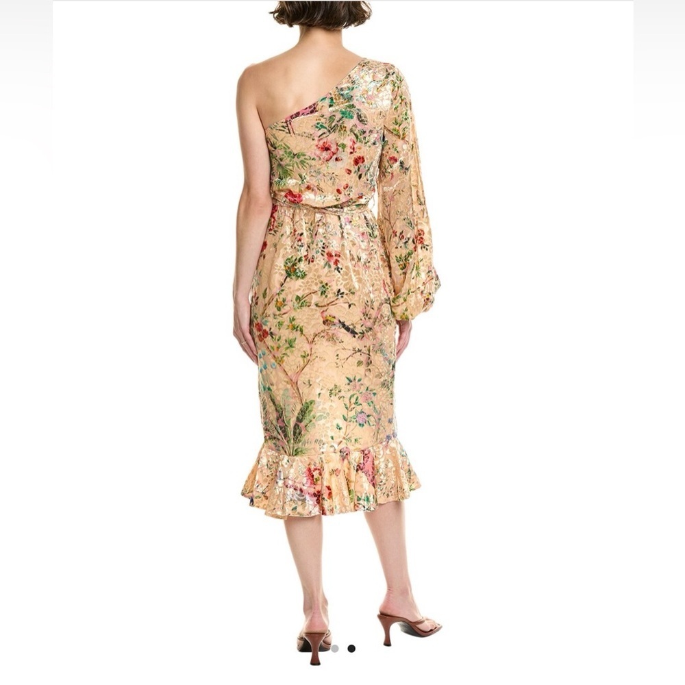NWT HEMANT AND NANDITA Veena Dress in Nude Size Medium One Shoulder Formal - Picture 2 of 13